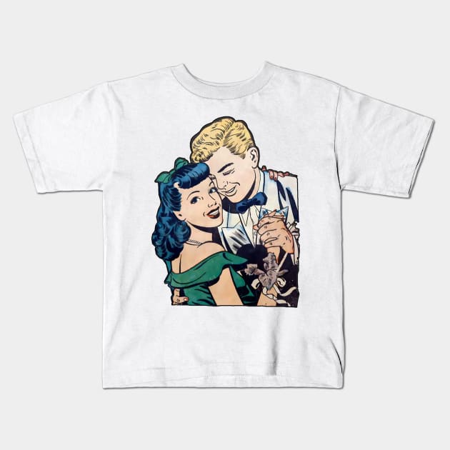 Couple dancing Kids T-Shirt by Marccelus